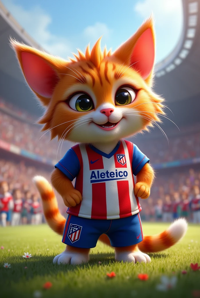 Horny cat dressed in Atlético de Madrid