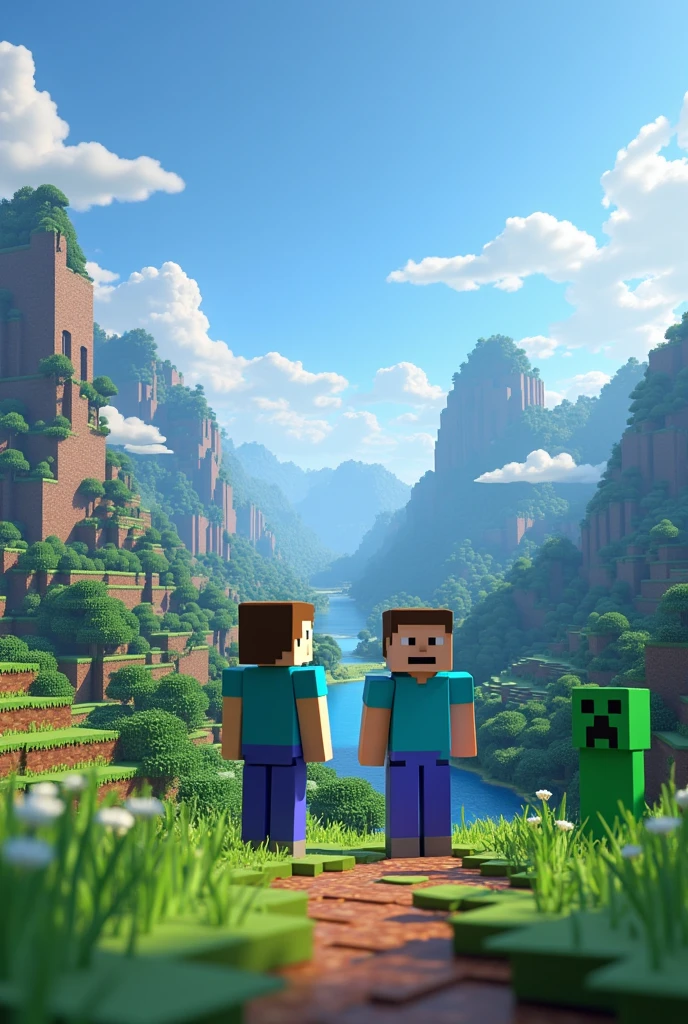 Generate a YouTube banner for Minecraft