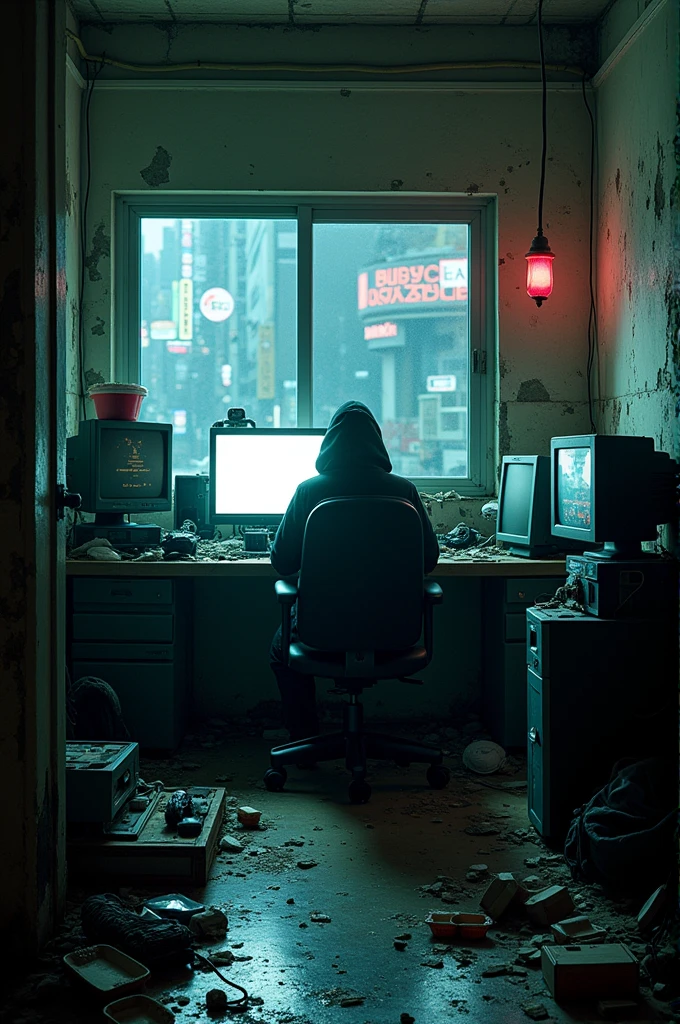 Low quality cyberpunk room