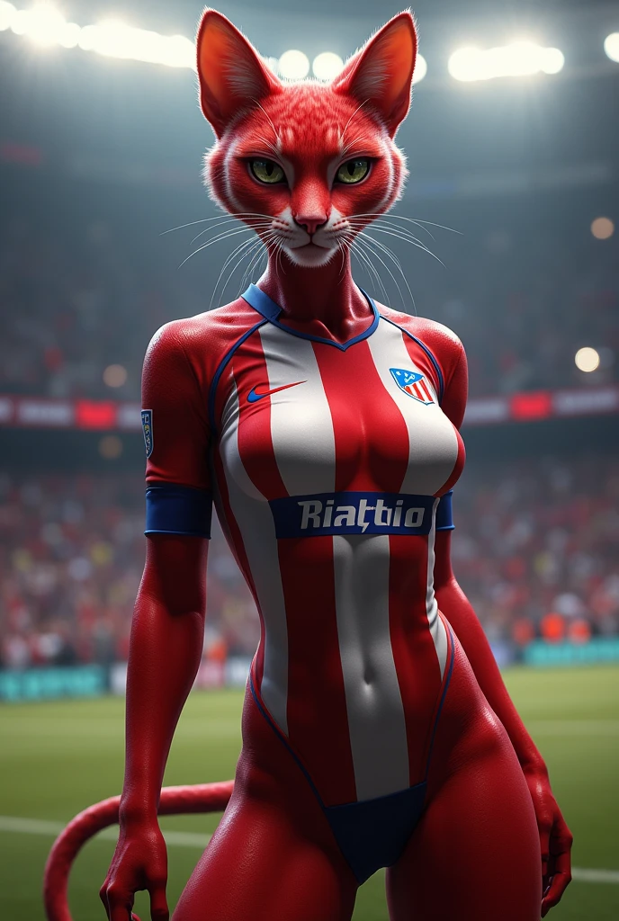 Sexy cat dressed in Atlético de Madrid 