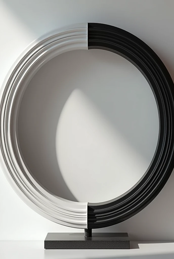 Semi realistic Circular luxury ornament frame in black and white