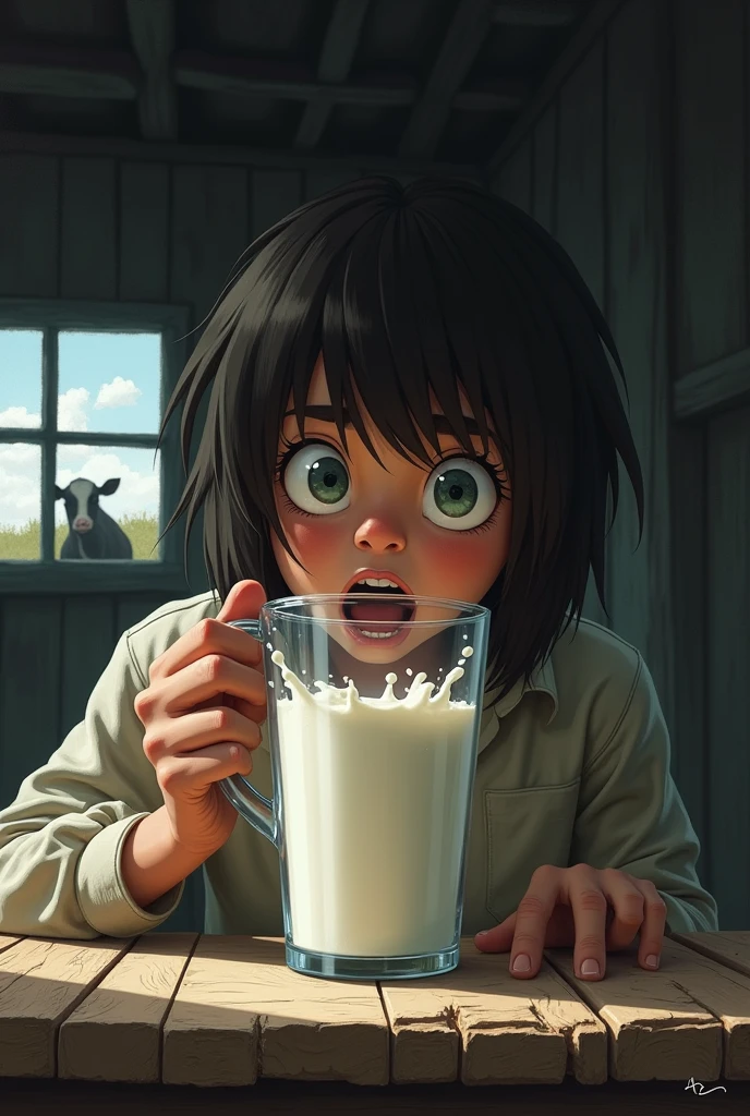 Ingestion of Infected Milk: Depict a scenario where a person drinks milk from an infected cow, highlighting the ingestion route of TB transmission.