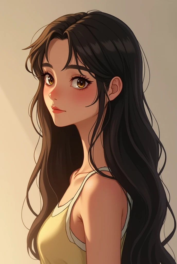 A 13 year old girl, Whole body, Skinny and tall, long black hair - güero, nice attitude and face