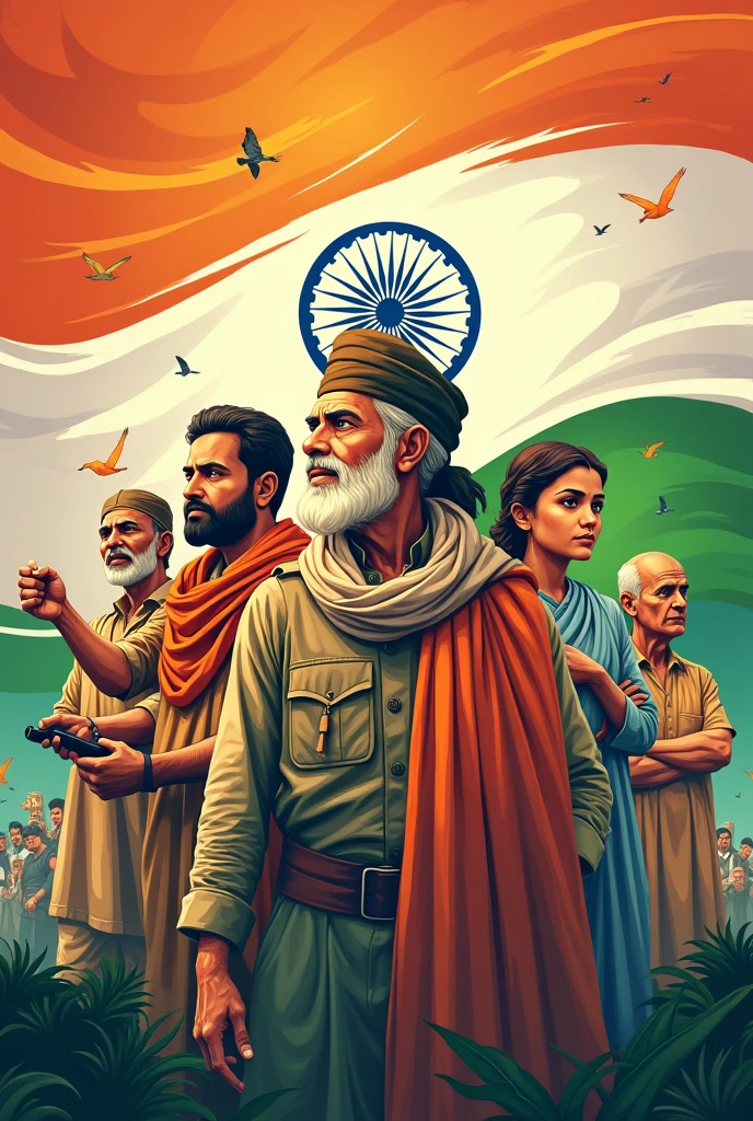 Make a poster for independence day India