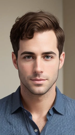 A handsome man Atzman short hair focus on the face