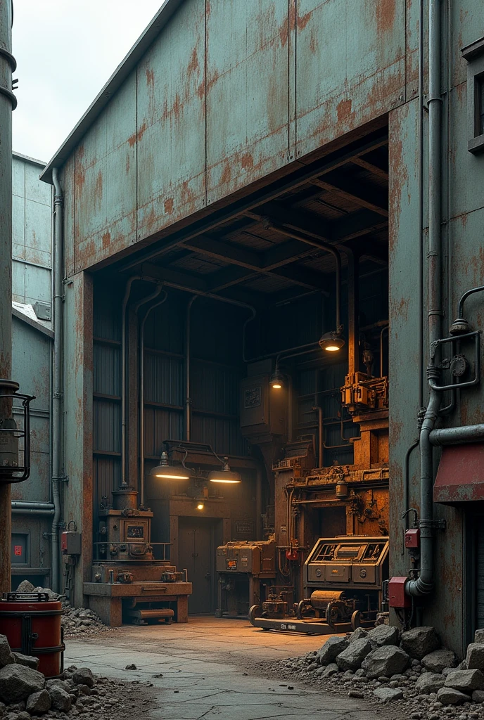 A shed, big and noisy, where several machines operate constantly