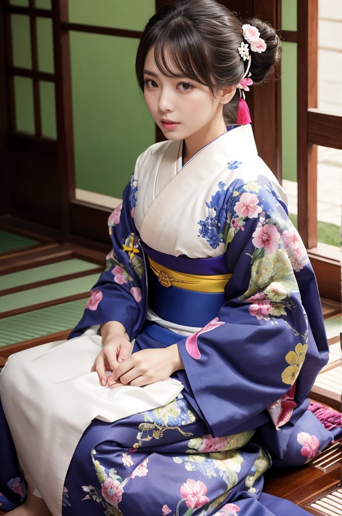 Women dominate、Dominant、High-quality images、Full body image、Contemptuous gaze、Korean women、Face sitting、kimono