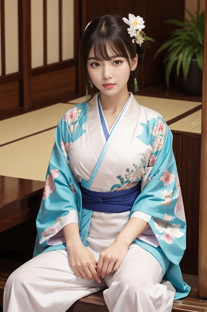 Women dominate、Dominant、High-quality images、Full body image、Contemptuous gaze、Korean women、Face sitting、kimono