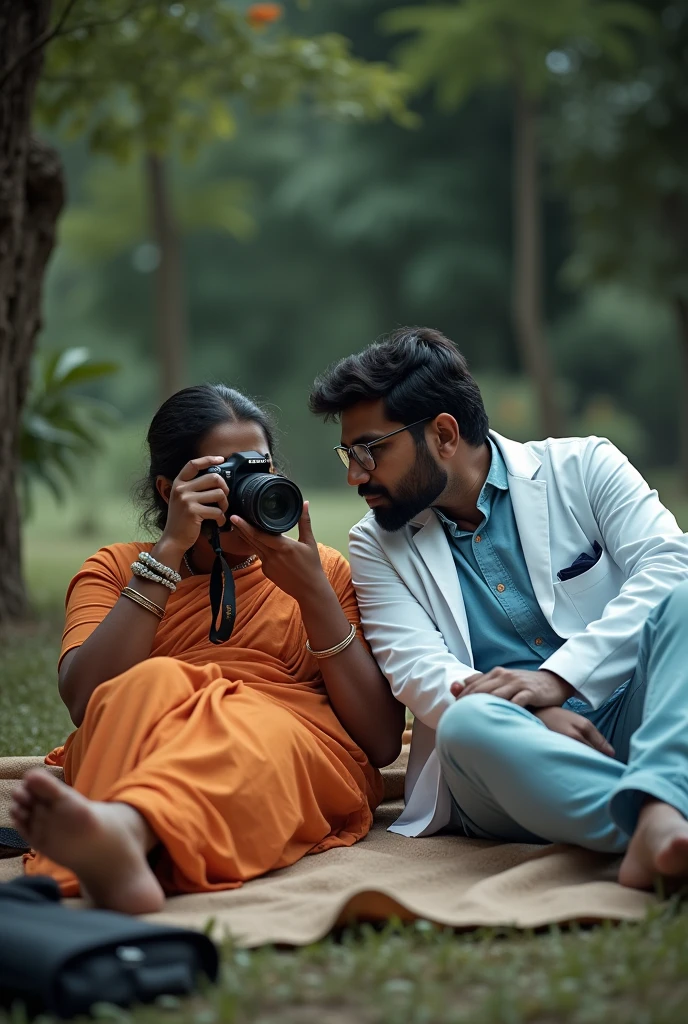 Indian photographer lays near doctor