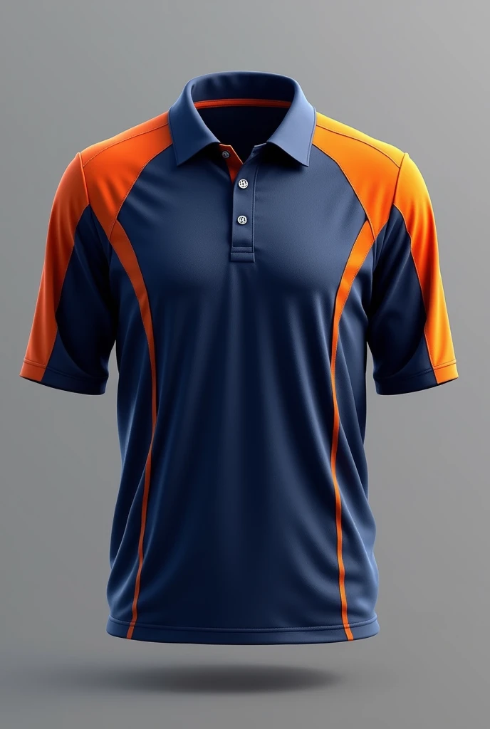 Cricket full sleeve jersey in navy blue and orange mix colors