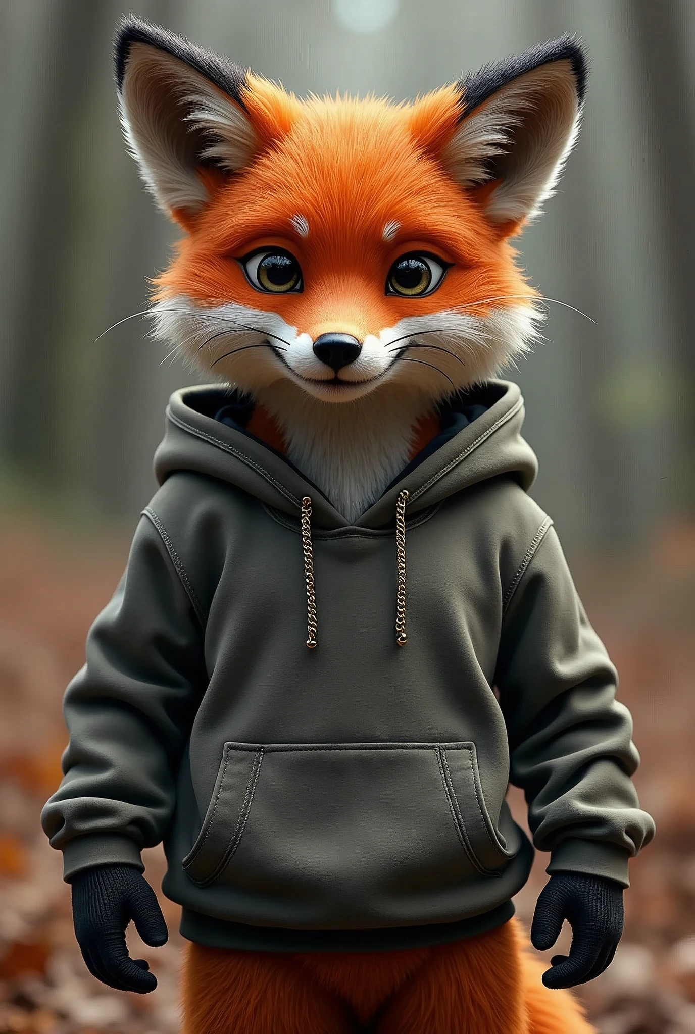 Furry the fox orc wearing a sweatshirt 