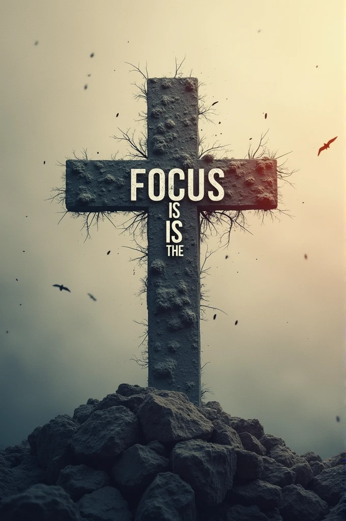 Generates a slogan a cross and the name FOCUS IS THE