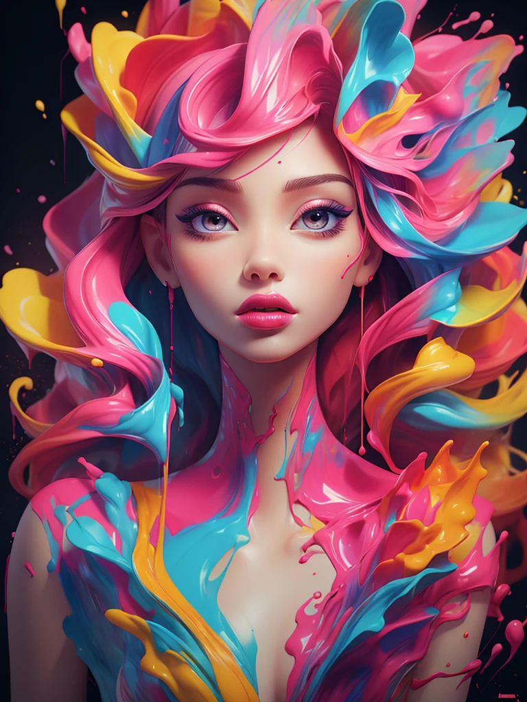 (masterpiece, top quality, Best quality, официальное Art, abstract aesthetics),One,(1 girl),(upper body|whole body),woman with bright lipstick,Psychedelic dripping colors,,best of behavior,inspired by Alberto Seveso,smooth digital image,Art,потрясающее цифровое Art,Beautiful portrait with acrylic liquid,cgsociety saturated colors,фотореалистичное цифровое Art,digital art trend,surreal digital artwork,glossy digital painting,exquisite digital fashion photography,uhd,