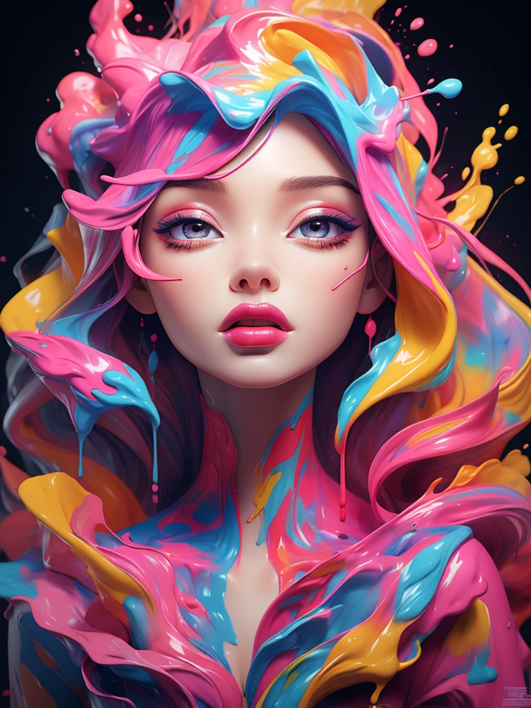 (masterpiece, top quality, Best quality, официальное Art, abstract aesthetics),One,(1 girl),(upper body|whole body),woman with bright lipstick,Psychedelic dripping colors,,best of behavior,inspired by Alberto Seveso,smooth digital image,Art,потрясающее цифровое Art,Beautiful portrait with acrylic liquid,cgsociety saturated colors,фотореалистичное цифровое Art,digital art trend,surreal digital artwork,glossy digital painting,exquisite digital fashion photography,uhd,