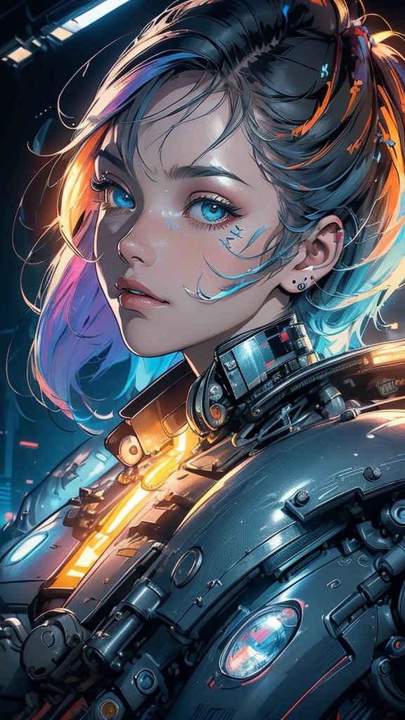 (((masterpiece, highest quality))),(((solo:1.2))),(((1girl:1.2))),32k wallpaper, very detailed, poster, vintage science fiction,(((((geometric cinematic movie poster))))), (bauhaus), shape,(((abstract))),(mid century modern),movie poster,(((((portfolio))))),(((((Close-up))))),(((((bust up))))),((((more various angle)))),(((highlight))),((((heterochromia)))),(((complete. detailed face))),(((Extremely talented))),(((((most complecated machine))))),(lightning ray),(((((unlimited mechanic Workaholic))))),(((Absolutely detailed Mighty machines background))),neon light,((((Dynamic poses))))