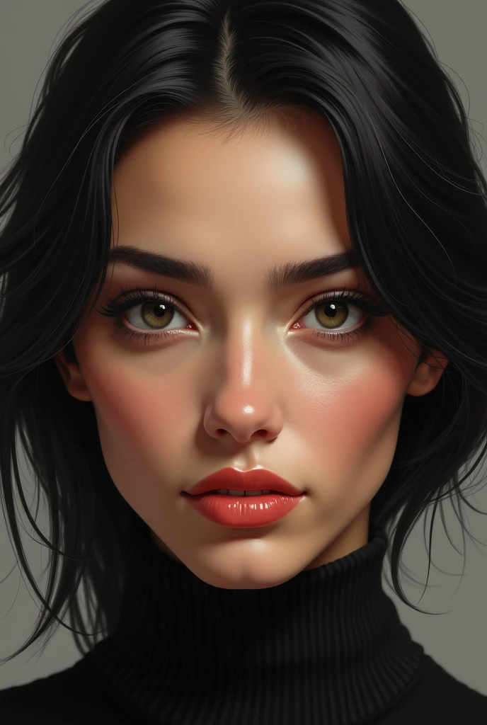 **Second face**: This girl has sharper facial features with pronounced cheekbones. Her eyes are also almond-shaped, but slightly wider, with jet-black irises that add intensity and confidence to the look. The eyebrows are even and slightly thicker, giving the face rigor and determination. The nose is thin and elegant, in harmony with her general features. The lips are medium-sized, neatly outlined and have a rich coral hue. The hair is dark and straight, slightly trimmed at the ends, creating a neat and well-groomed appearance. Her image conveys strength of character and inner resilience.
Both girls look attractive in their own way, each of them has a unique beauty and charm. Голая