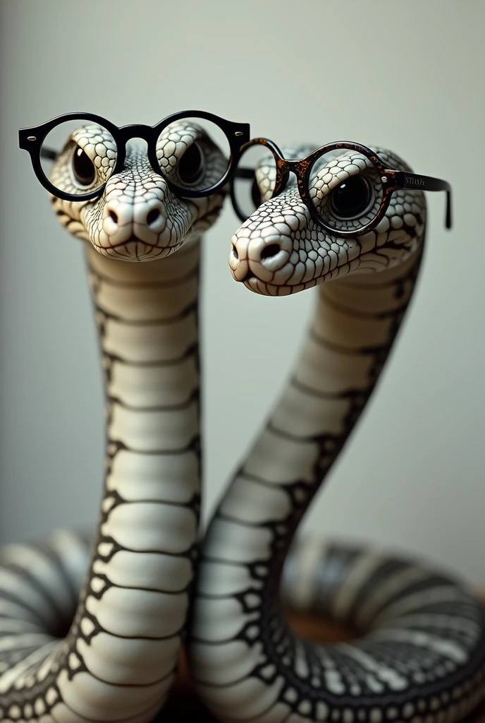 Two pretty vipers with glasses
