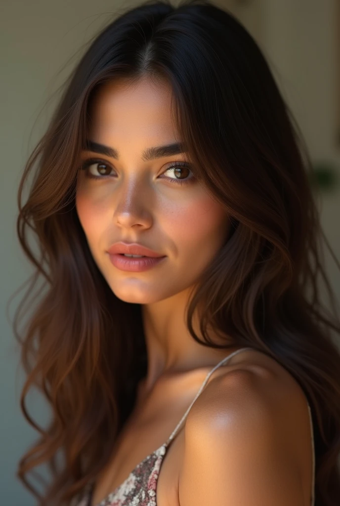 a beautiful young Maghreb woman, 26 ans, with long straight brown hair in a bob, beaux yeux noirs en amande, arab woman features, arabic nose and lips , Height 170 cm, poids 75kg, realistic, (best quality,4K,8k,high resolution,head of'artwork:1.2),ultra detailed,(realistic,photorealistic,photo-realistic:1.37),HDR,HD,studio lighting,
physical rendering,extremely detailed description,professionnel,Couleurs vives,bokeh,portrait