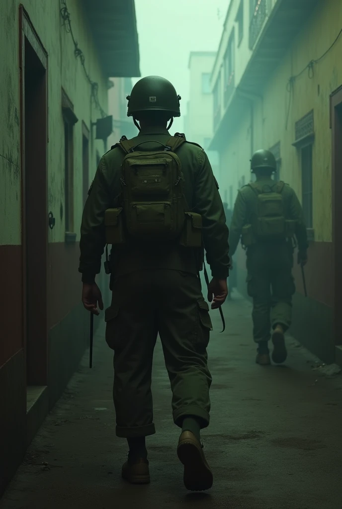 Make a case for a ps1 game horror, the theme is brazilian army