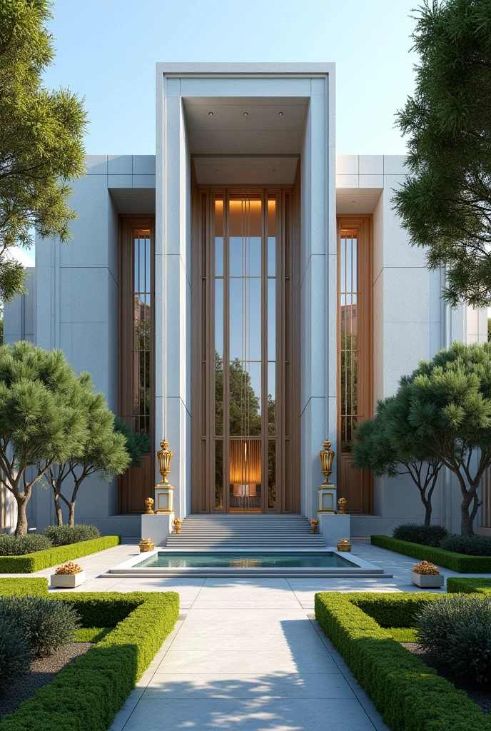 External images of a modern palace