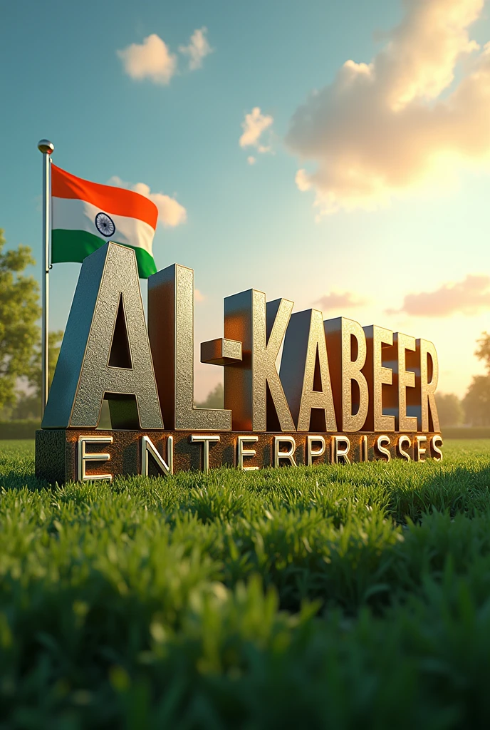 3d text of AL-KABEER Enterprises 
on india INDEPENDENCE DAY