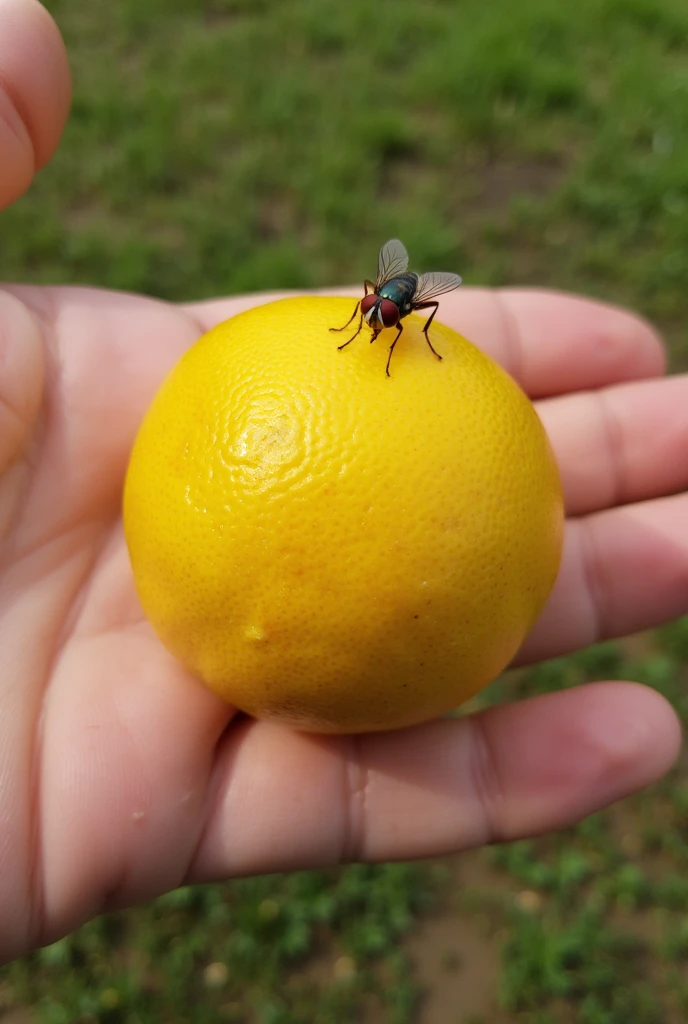 Found some fruit and there were flies buzzing around it.