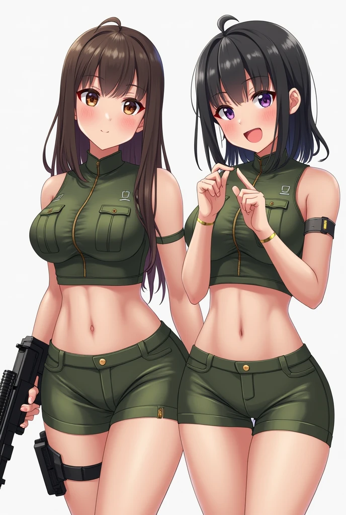 Special Forces Girls,during war,Grinning face,topless,belly button,aircraft carrier,Inward-curling ponytail,hat