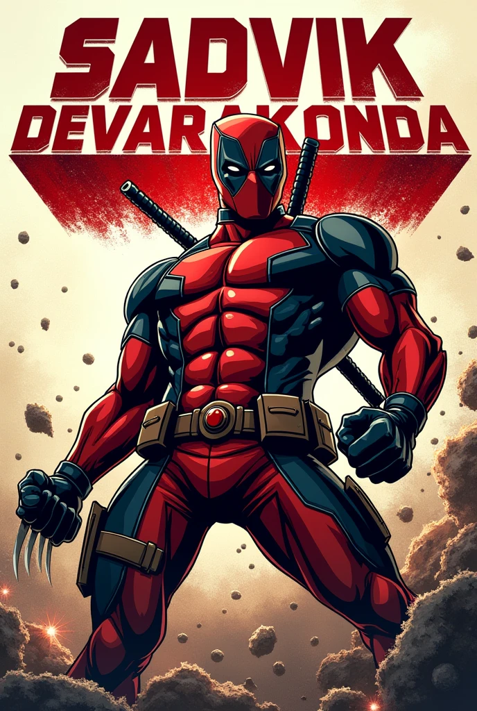 SADVIK DEVARAKONDA Name with Deadpool and wolverine style 