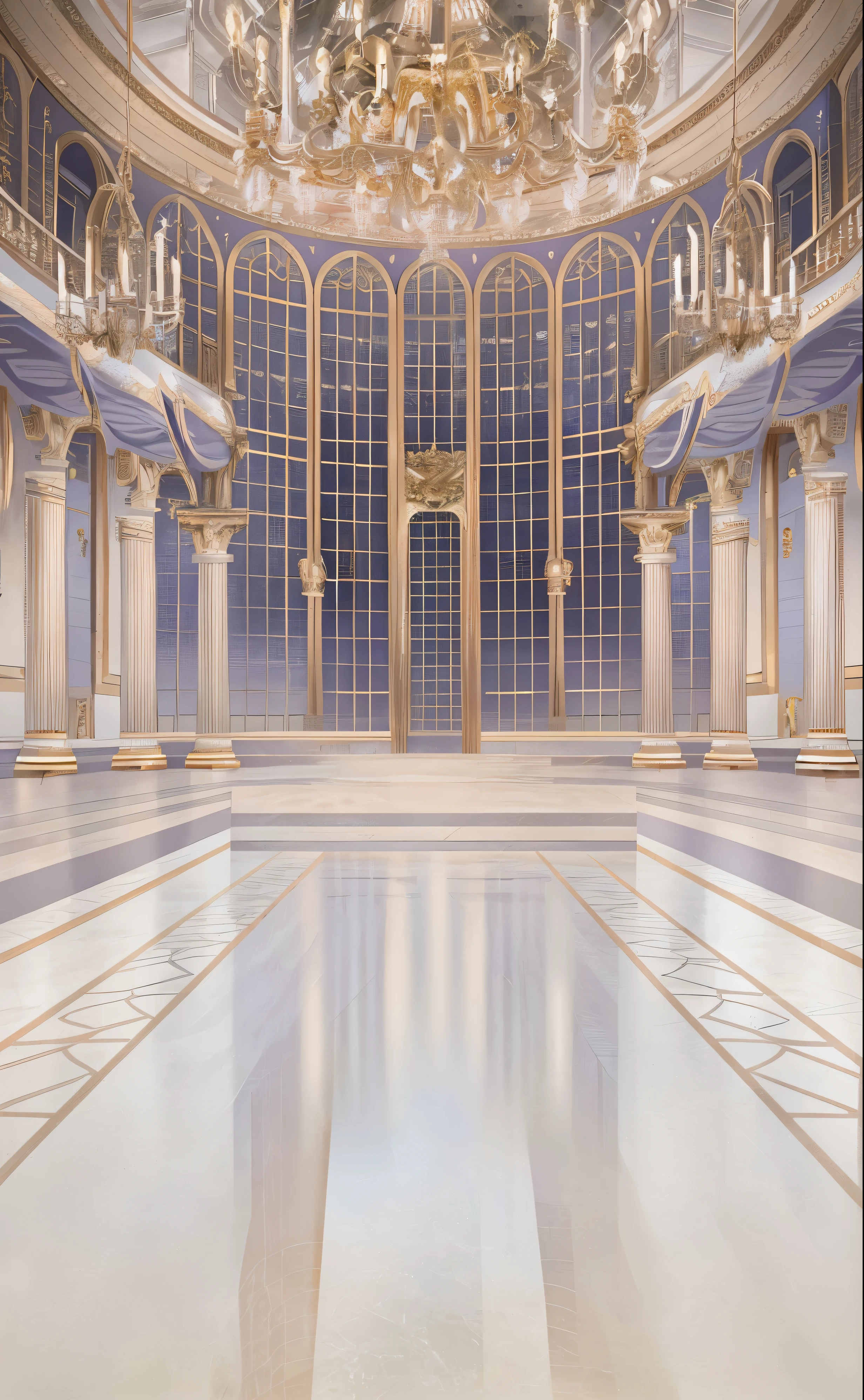 It turns out there was a big room，There are chandeliers and marble floors, dance hall background, Background art deco palace, palace background, Stunning mysterious background, light kingdom backdrop, golden banquet hall background, exquisitely designed throne room, marble room, decadent throne room, fairy tale style background, royal interior, in a futuristic desert palace, throne room, Baroque style painting background