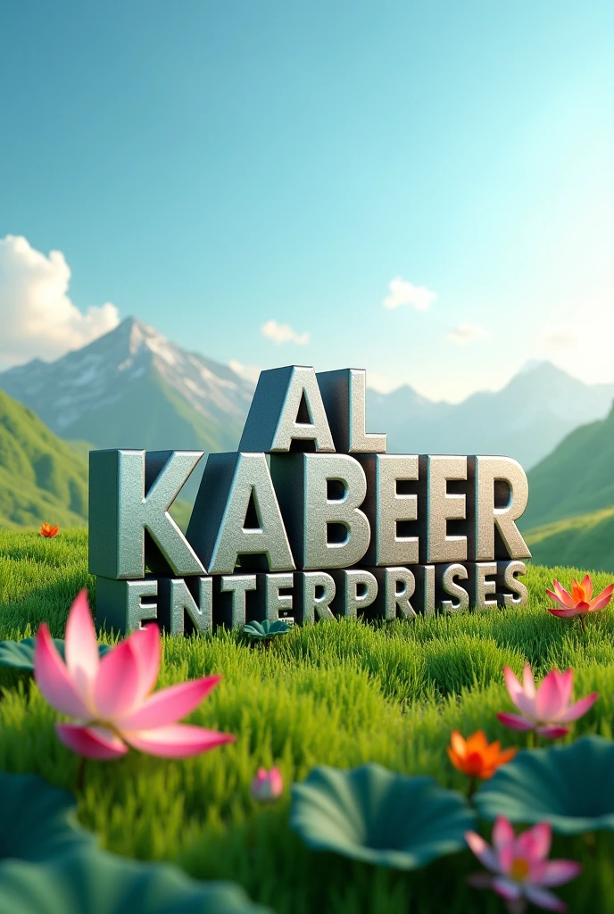 3d text of AL-KABEER Enterprises 
on india INDEPENDENCE DAY landscape image 