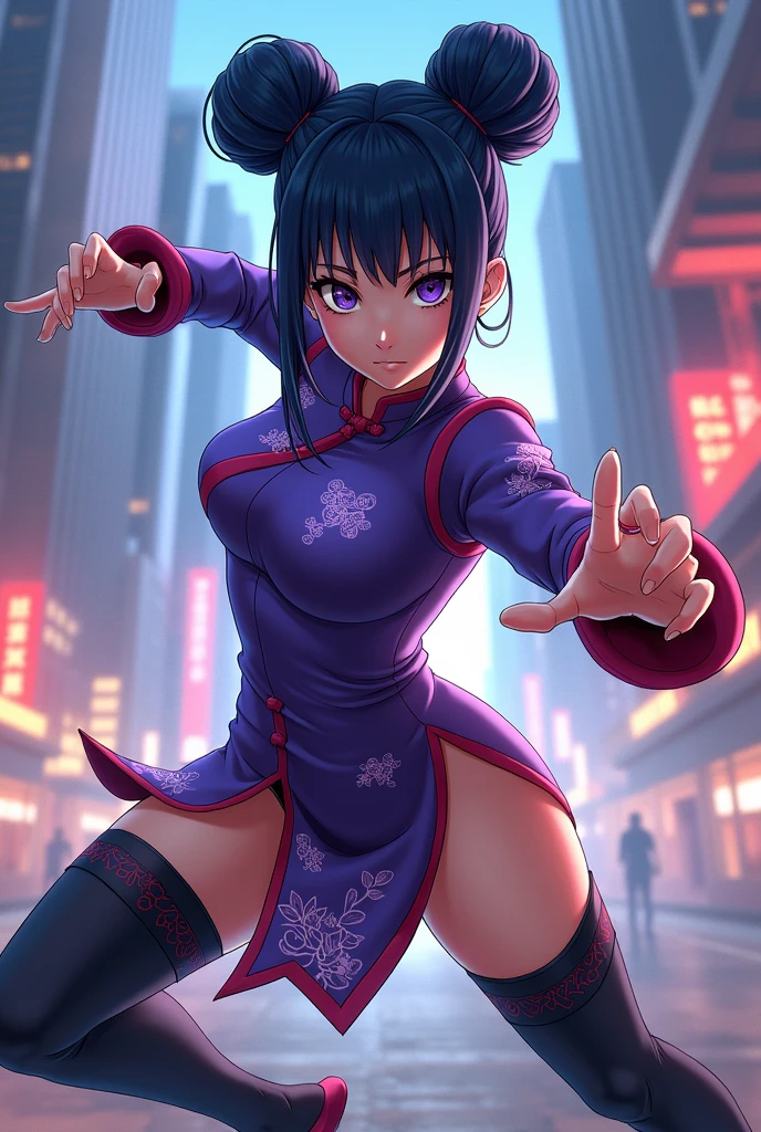 Hinata from Naruto wearing the chun li outfit