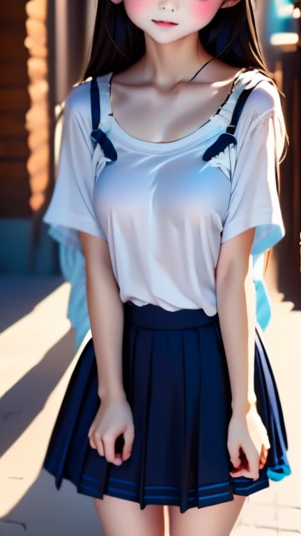 Small breasts、Small breasts、Fresh clothes、Perfect Makeup、Elementary school girl、Small breasts、mature clothes、Large-scale full-body shot