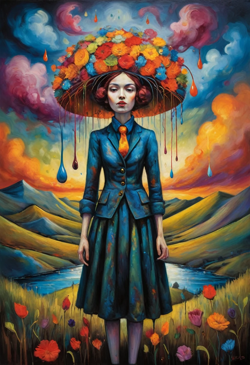 (Artistic Masterpiece of Romantic Life) ( (Themed Art of Life) ( (Conceptual Art) (NFT Exclusive) (Fauvism Work) ()”) Where visual poetry transcends traditional boundaries and embraces the dynamic interplay between creativity and technology Takes),dripping paint,darkart,style, in the style of esao andrews