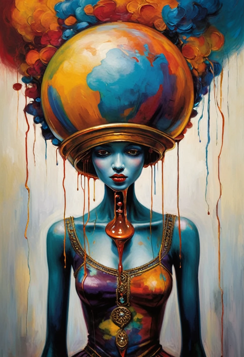 (Artistic Masterpiece of Romantic Life) ( (Themed Art of Life) ( (Conceptual Art) (NFT Exclusive) (Fauvism Work) ()”) Where visual poetry transcends traditional boundaries and embraces the dynamic interplay between creativity and technology Takes),dripping paint,darkart,style, in the style of esao andrews
