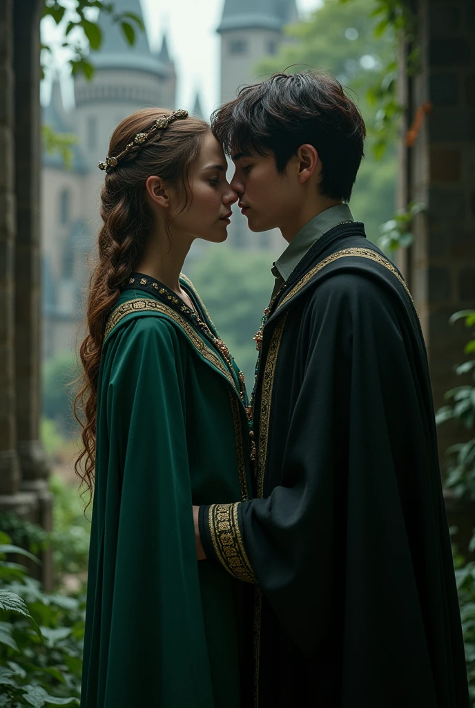 Ravenclaw girl and Slytherin boy