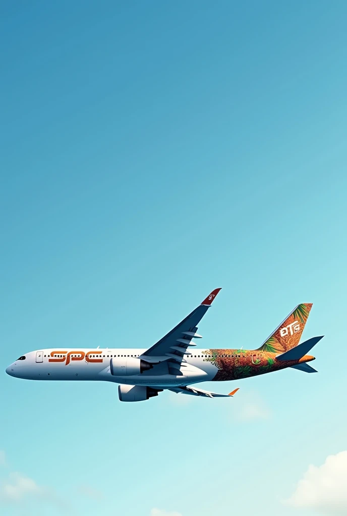 An A350 with the logo SPC and coconut tree design on the tail