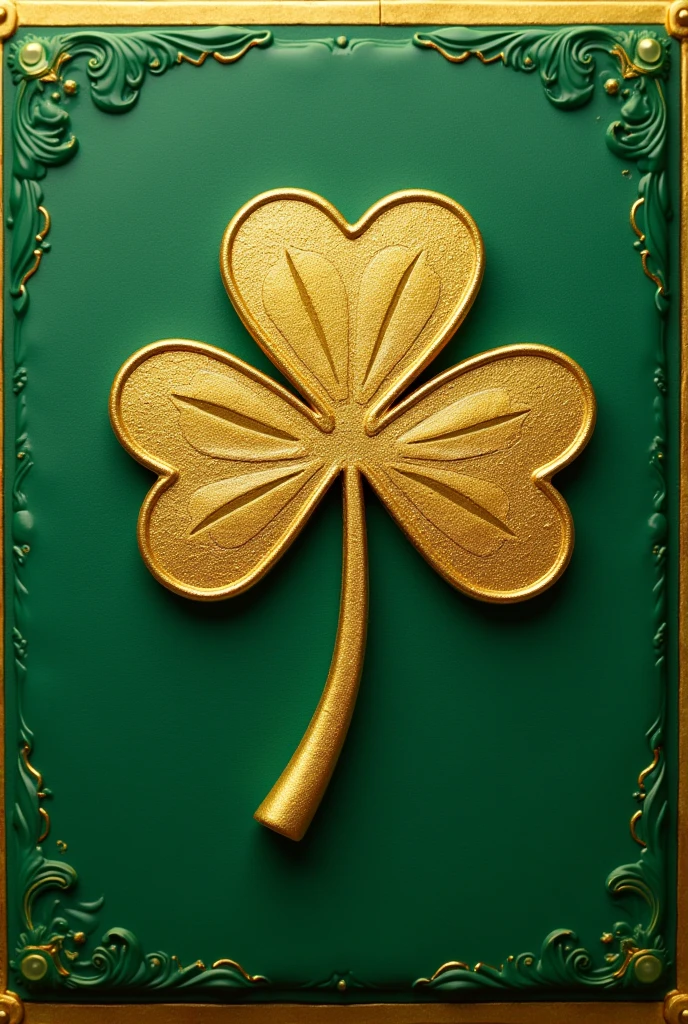 a folder now that its cover is with the theme of lucky that is more creative and that has a golden clover now that it is made of foam

