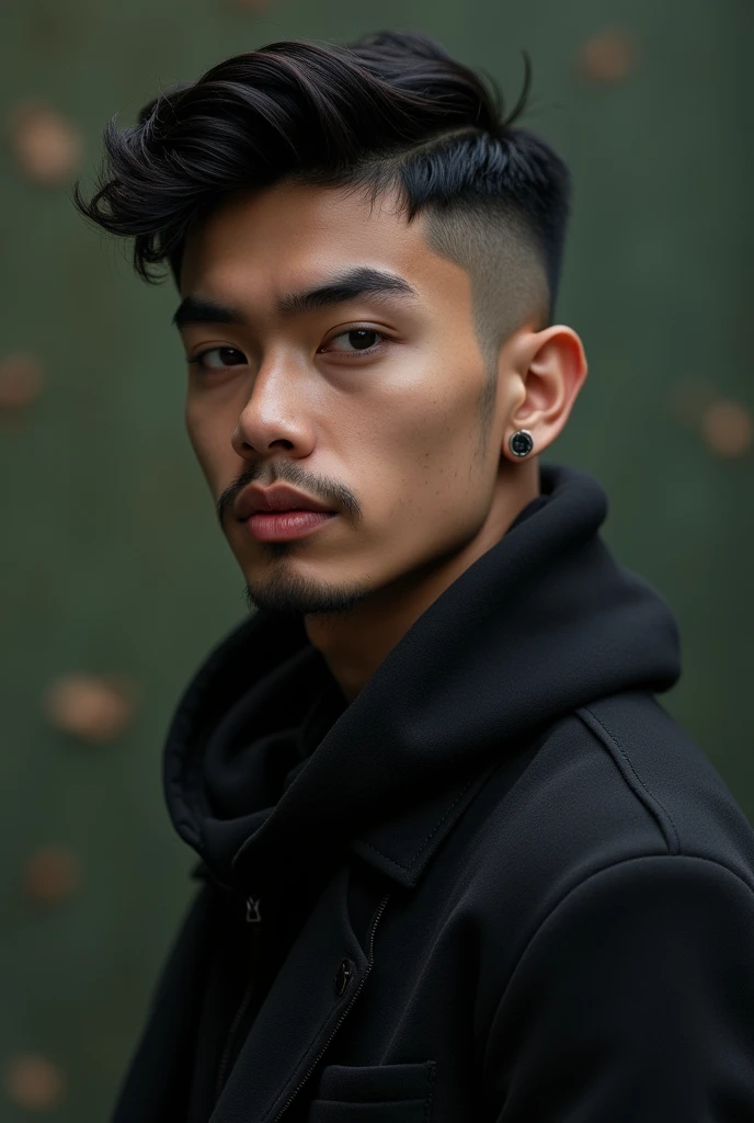 A Handsome masculine 18 years old man.
He is 6'0 feet.
Caleb is Half Indonesian Half American and can speak in both language fluently
He has a muscular lean build.He has a fair skin. He have a Brown hunter eye.
His hair is black undercut.He
also have short black goatee.
Also a Sharp jawline.
His full name is Caleb Septian Henderson.
He Have expresive face.
Caleb was a shy,insecure boy in private but adopted a warm and outgoing public persona.
He is gravekeeper and Pallbearer on his Family owned graveyard named "last burial"
He wear All black clothes but never wear any makeup since he is not emo.
Caleb is Asexual and not intrested in any sexual course.
Currently he studied as a forensic pathologist.
He have a baritone voice depend on his mood he can speak in lower of higher pitch
He Like and into Kpop song and dance