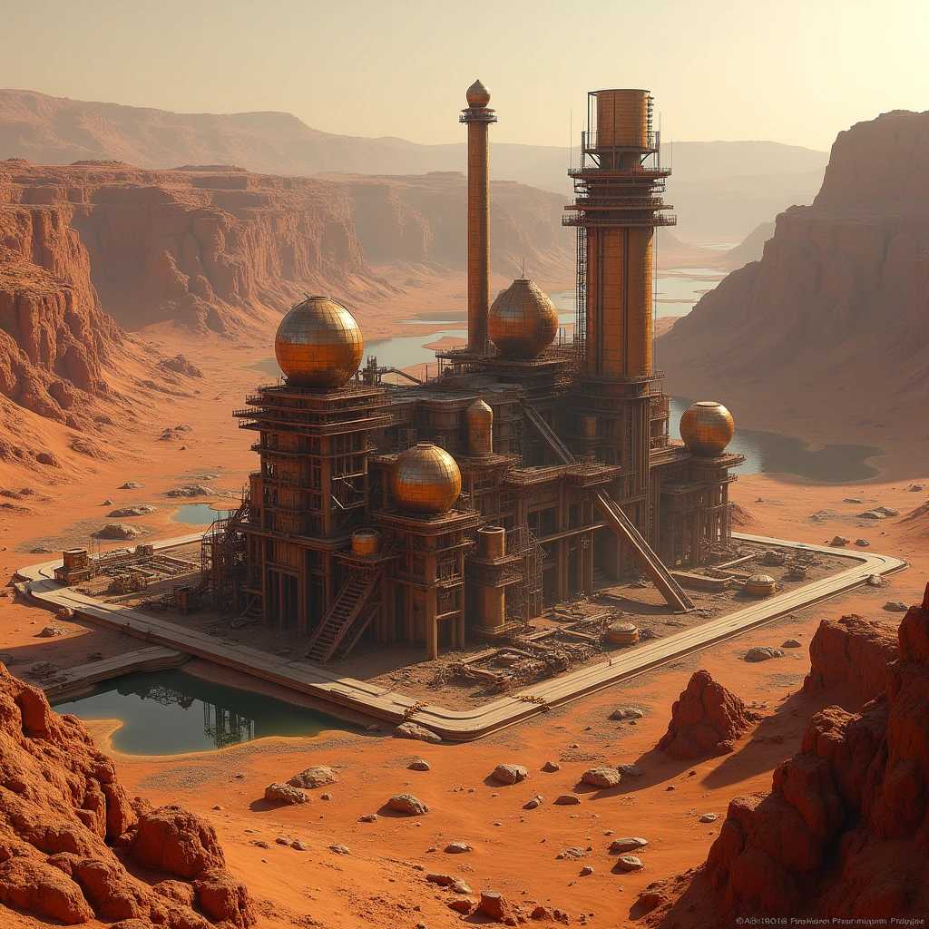 Mars, (Mineral resource extraction plant: 1.5), (Factory: 1.5), Real, SF, (Futuristic: 2), Precision, Masterpiece