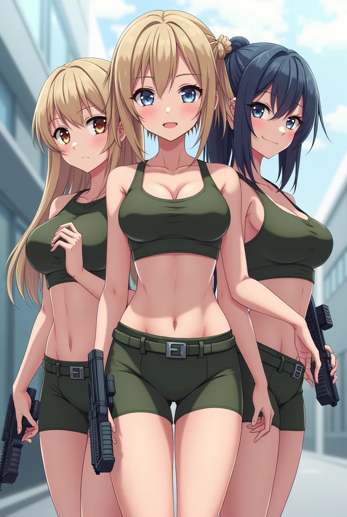 Special Forces Girls,during war,Grinning face,topless,belly button,aircraft carrier