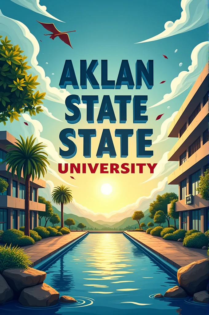 Create a poster about education with the word of AKLAN STATE UNIVERSITY and Vision the leading university in the asia specific region for global competetivenes and sustainable development,in it