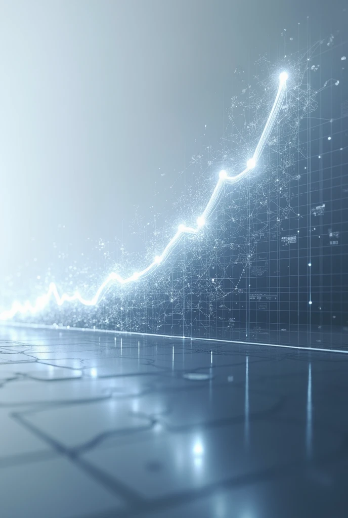A sleek, modern line chart showing a steep upward trend in profits, with a translucent overlay of a complex neural network, symbolizing the impact of artificial intelligence on business growth. --ar 16:9 --style photorealistic