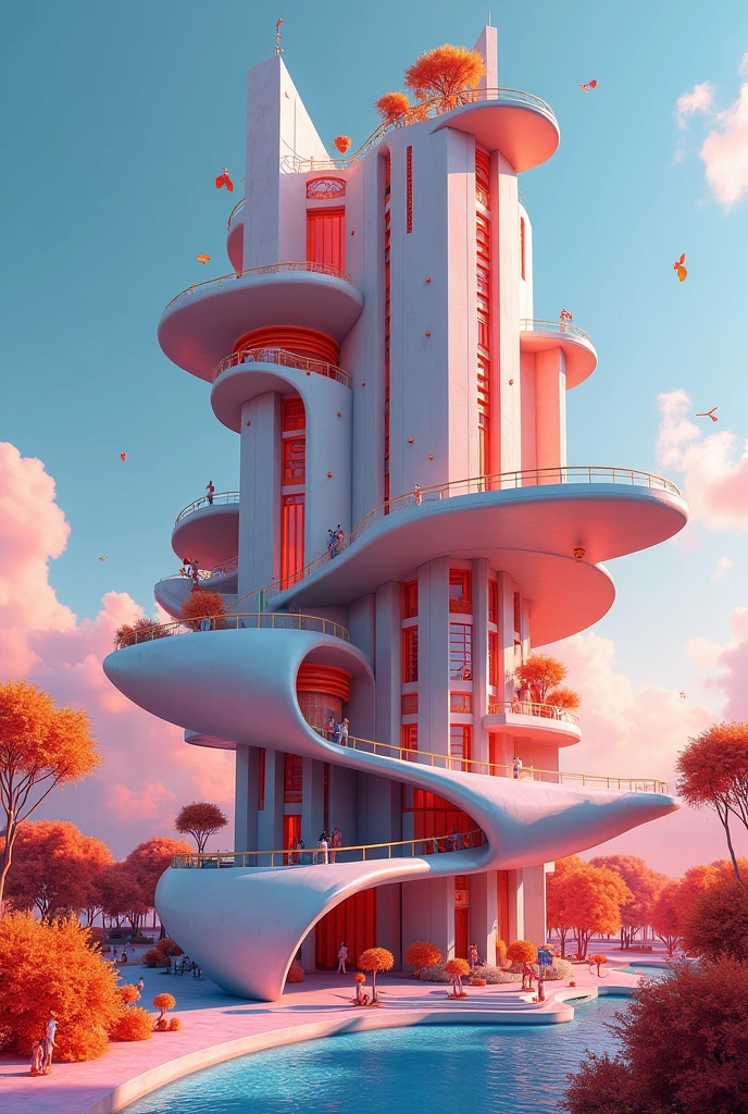 A colorful and artistic model of a never-before-created building