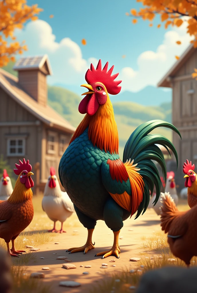 Rooster calling other roosters