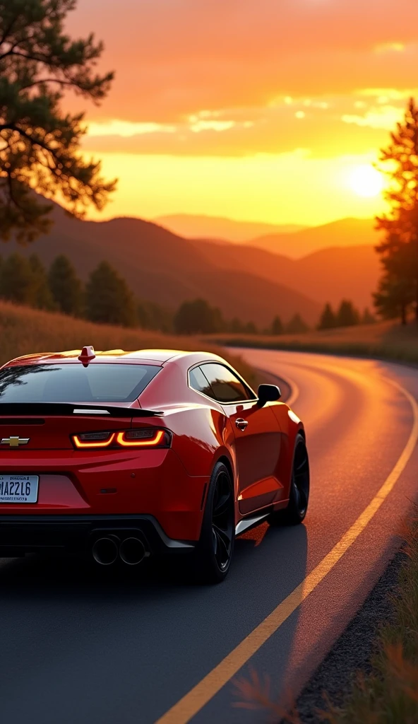 Chevrolet Camaro Back view Passage Sunset Realism