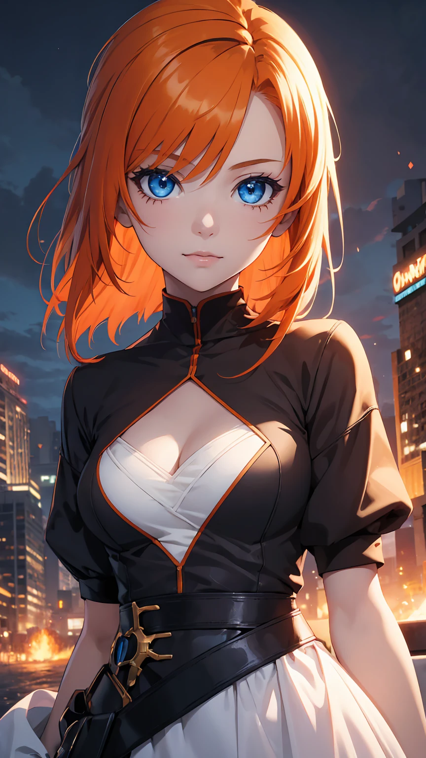 1girl, orange hair, blue eyes, best quality, masterpiece, ultra detailed 