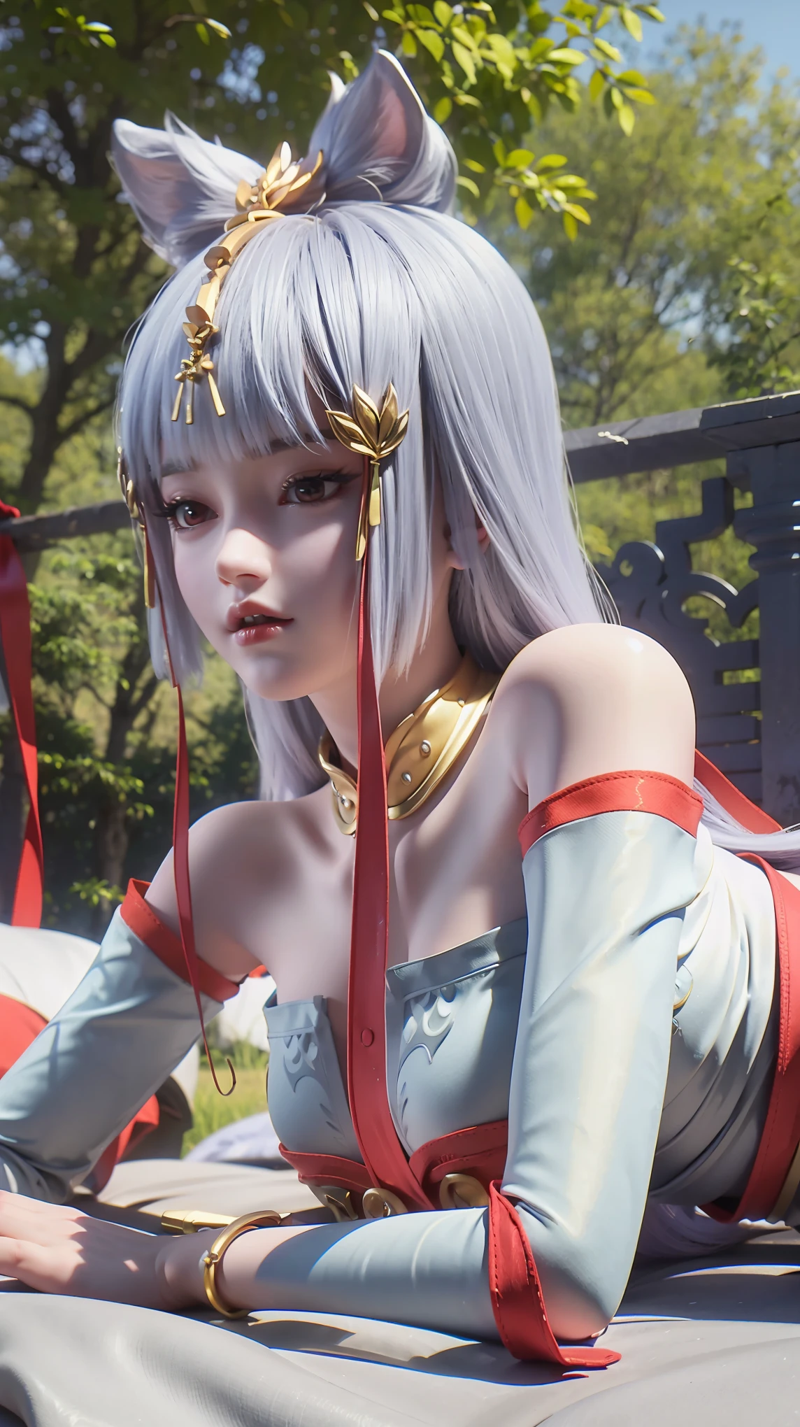 一个女孩Lying in bed，Face up，Raise your legs slightly，Front view super detailed beautiful big breasted girl 16 years old. Ultra HD, 4K, 8K, Movie，whole body，Lying down，Long legs，Very big breasts，whole body捕捉，（（（Lying in bed））），（（（whole bodyLying in bed））），big bed，Off-shoulder，Shoulder to shoulder，Lying in bed，Sleeping on the pillow，Lying down，Headrest pillows