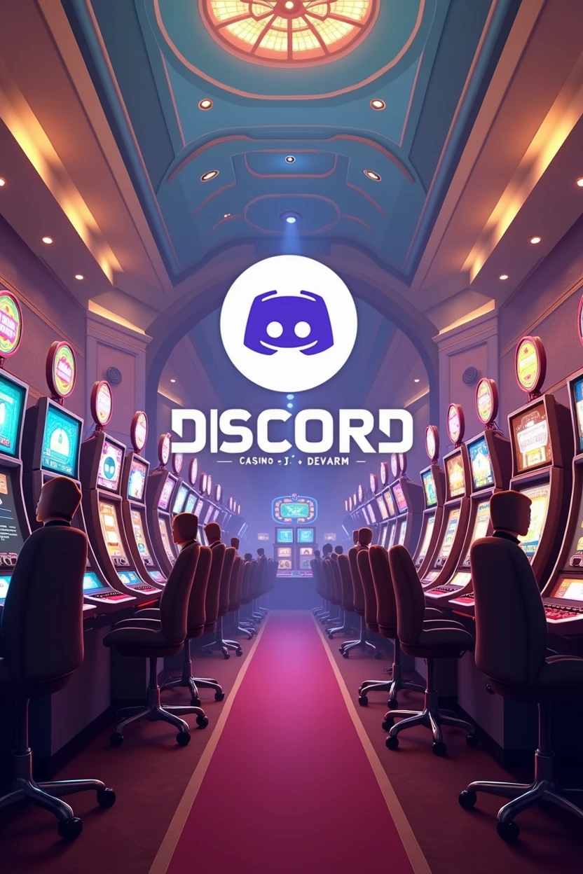 Make it look more impressive and under the Discord logo, put the words CASINO BY DEVARM.