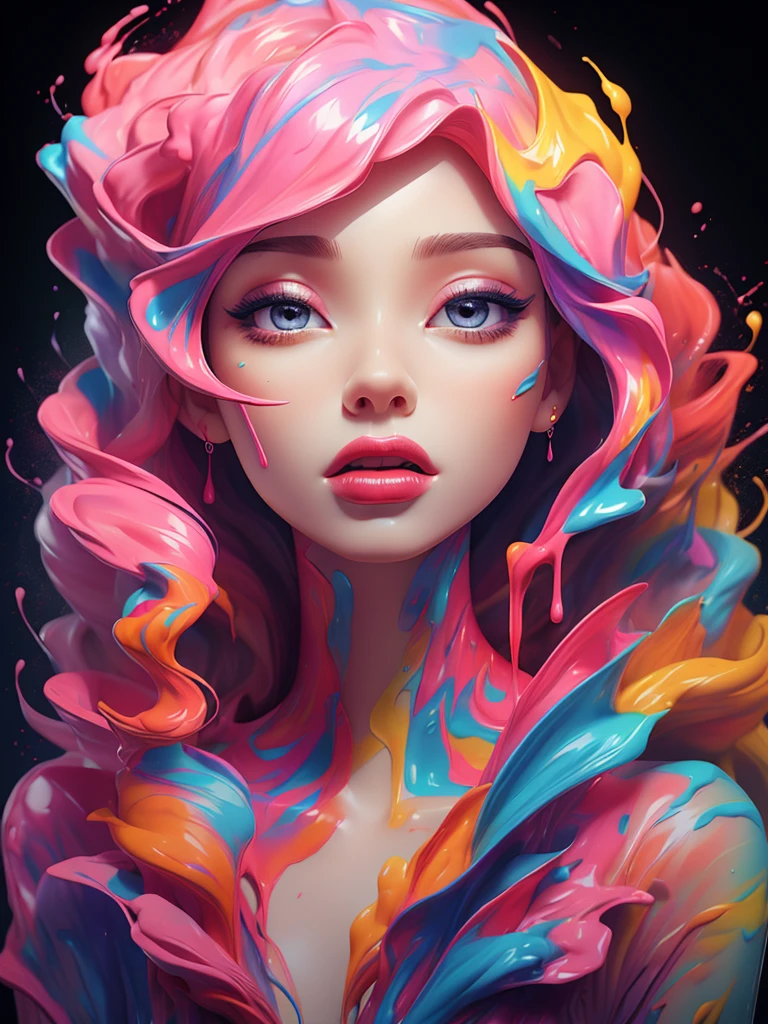 (masterpiece, top quality, Best quality, официальное Art, abstract aesthetics),One,(1 girl),(upper body|whole body),woman with bright lipstick,Psychedelic dripping colors,,best of behavior,inspired by Alberto Seveso,smooth digital image,Art,потрясающее цифровое Art,Beautiful portrait with acrylic liquid,cgsociety saturated colors,фотореалистичное цифровое Art,digital art trend,surreal digital artwork,glossy digital painting,exquisite digital fashion photography,uhd,