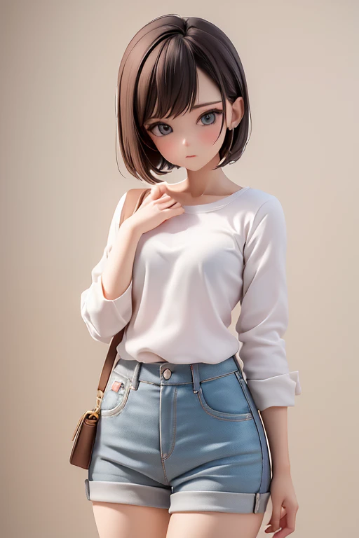 30-year-old woman、Mother,Married women,Small breasts、Small breasts、Casual wear、Calm appearance、Casual wear、Cut and sew、4 clothing patterns、Clothing design、whole body、One character、Character Sheet